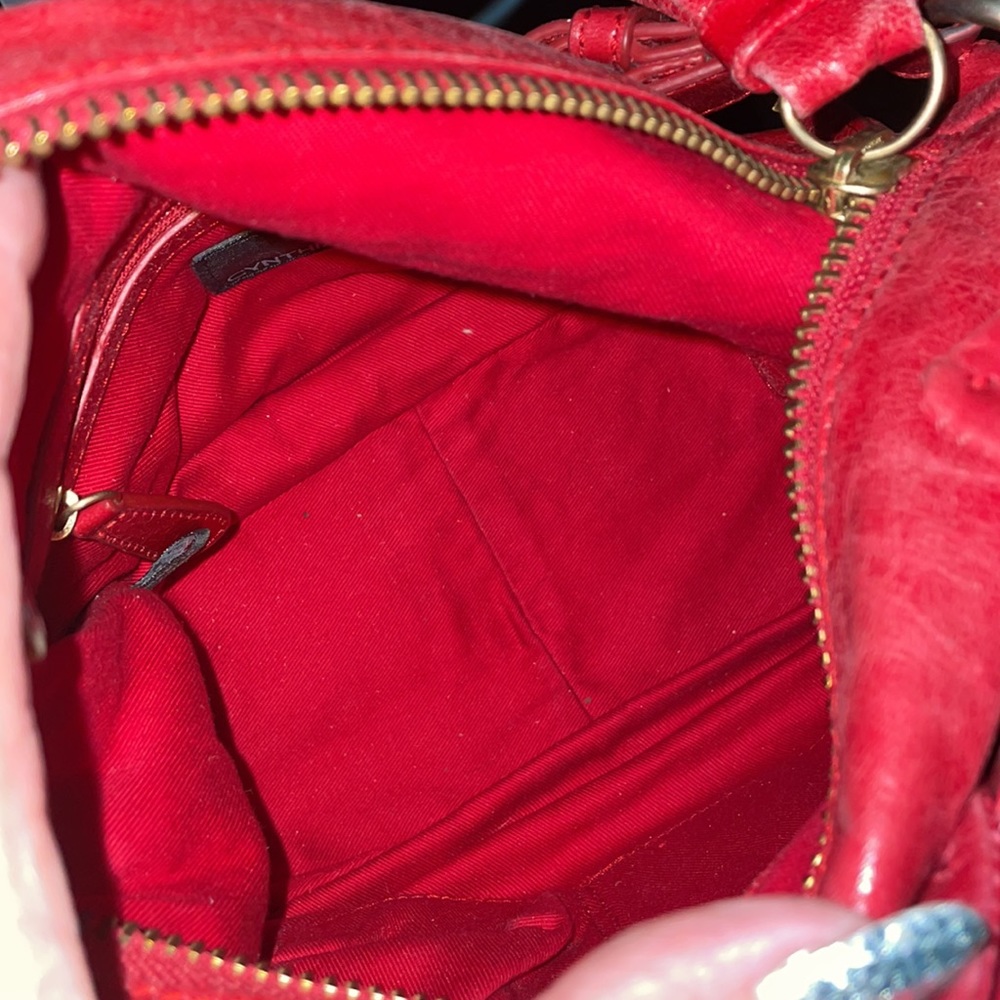 Vintage leather Cynthia Rowley Red handbag - Picture 5 of 6